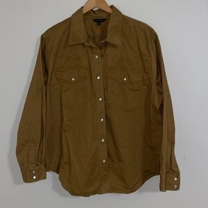 Banana Republic Men's Stone Washed Snap Button Long-Sleeve shirt